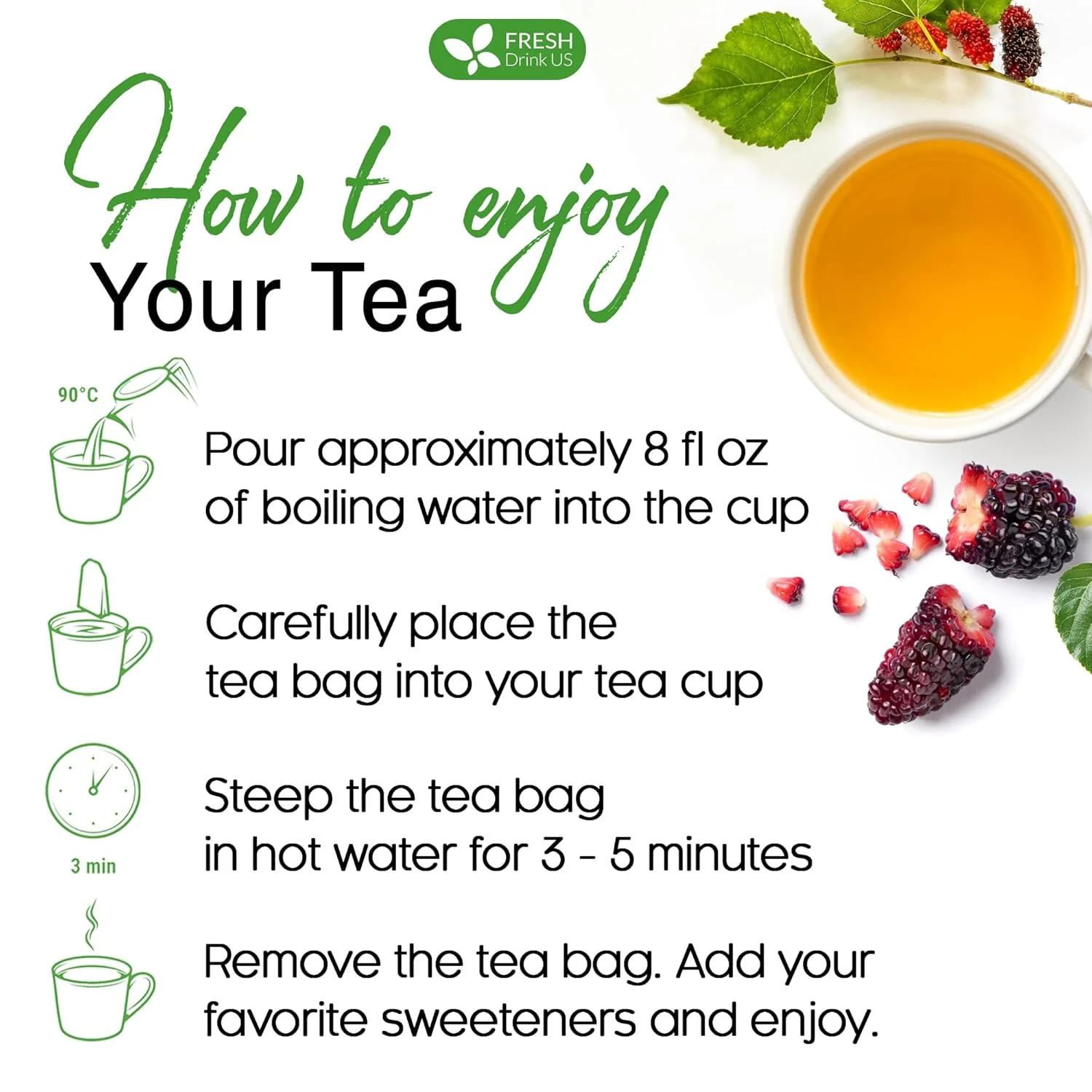 Premium Mulberry Leaf Tea Bags. No Sugar, No Caffeine, No Gluten, Vegan. - Image 9