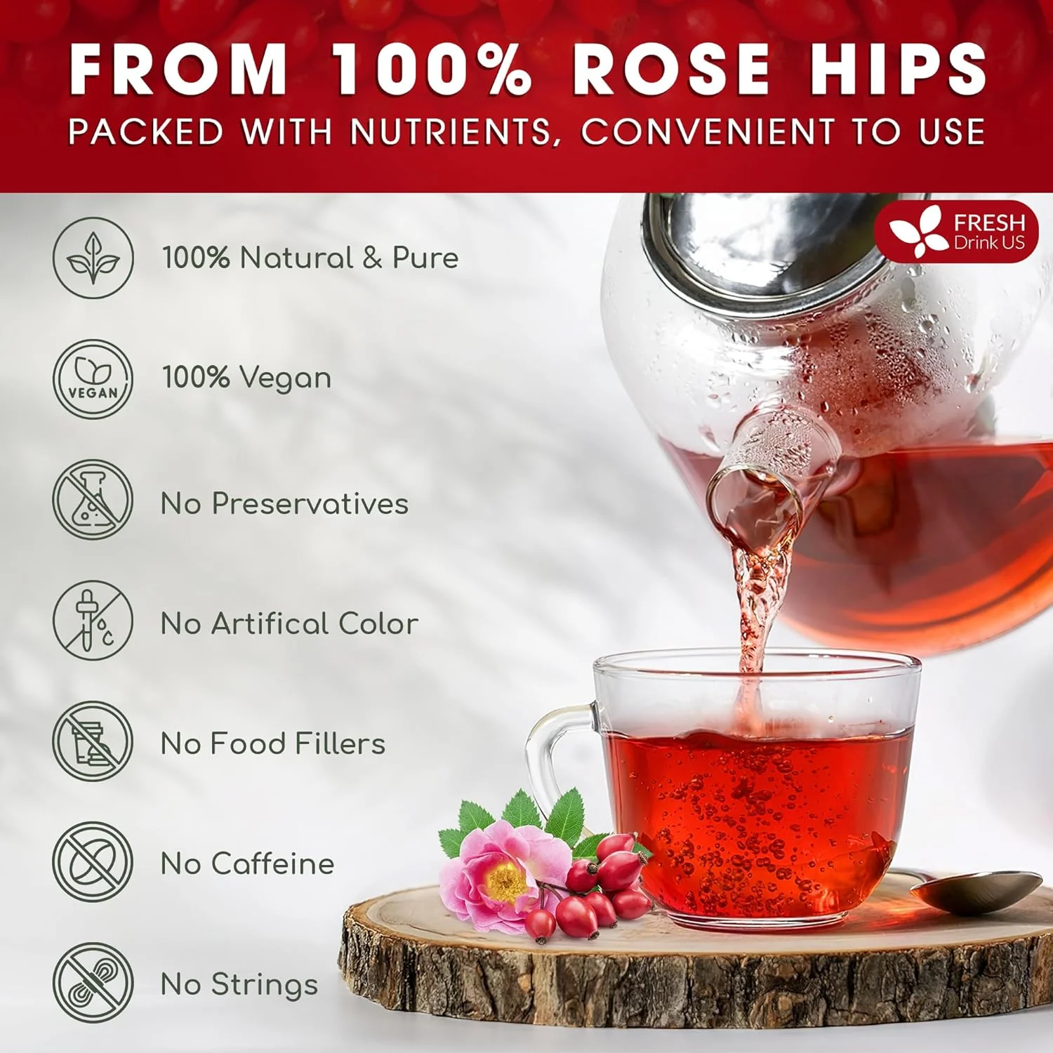 Premium Rosehip Tea Bags, 100% Natural & Pure from Rose Hip Fruits. - Image 4