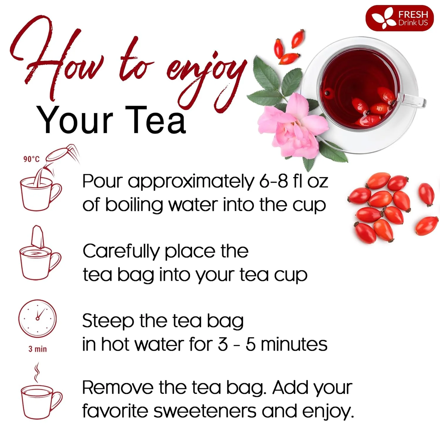Premium Rosehip Tea Bags, 100% Natural & Pure from Rose Hip Fruits. - Image 9