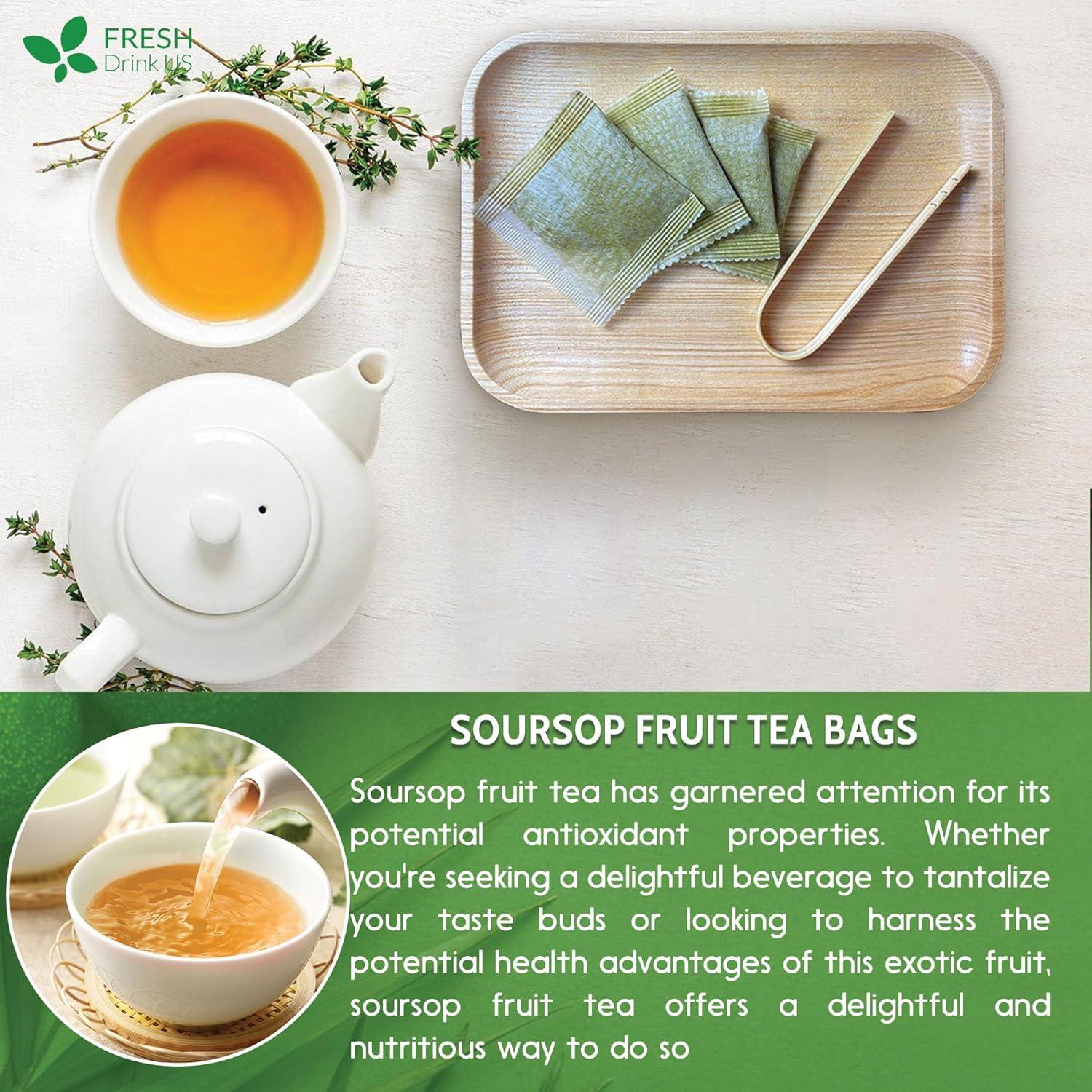 Premium Soursop Graviola Fruit Tea Bags, Tea Powder, 100% Natural and Pure from Soursop Fruits, Handmade, Made With Natural Materials-Corn Fiber Tea Bag, Sugar/Caffeine/Gluten Free, Hoja Guanabana Tea - Image 3