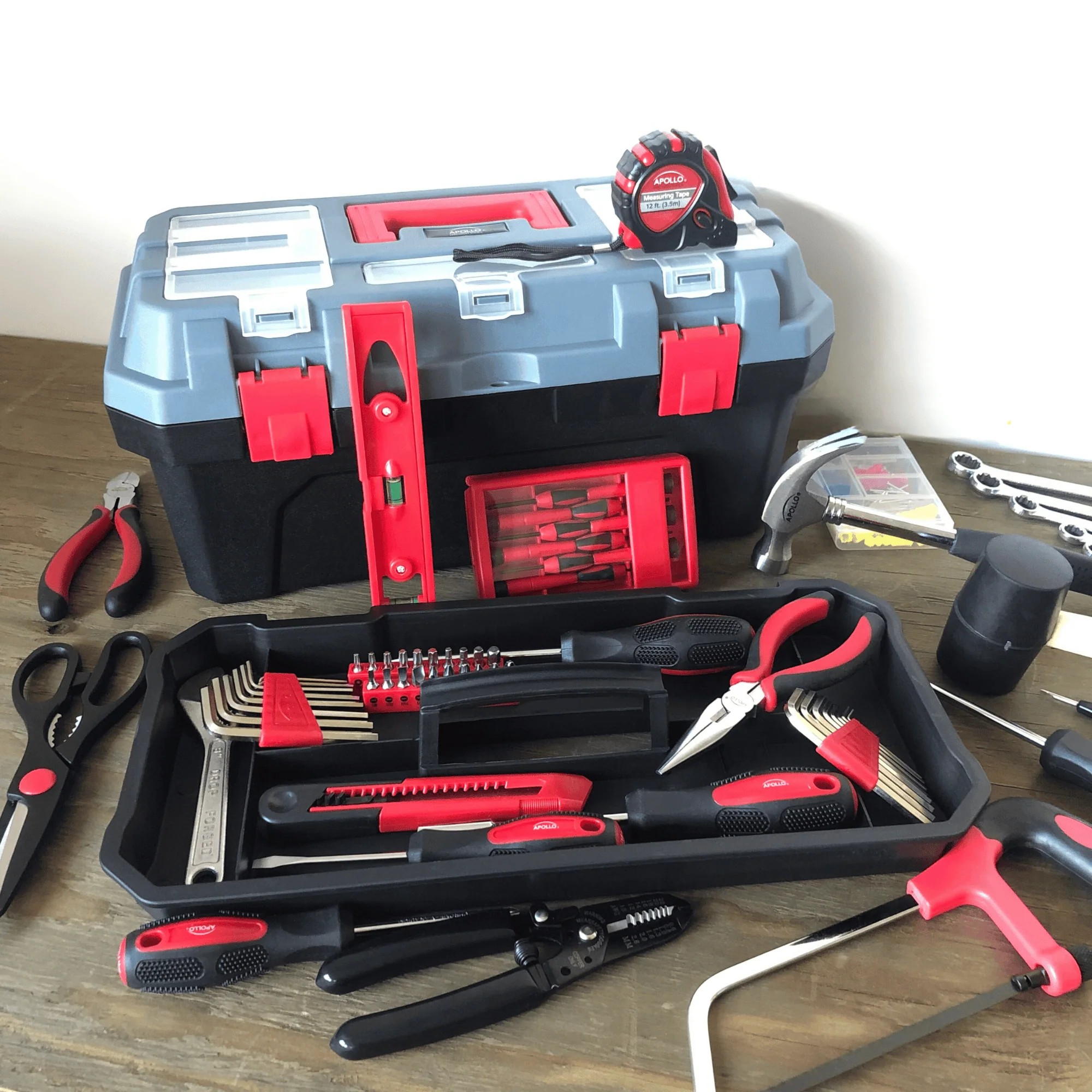 Red 170 Piece Household Tool Kit with New and Improved Tool Box - DT7103 - Image 6