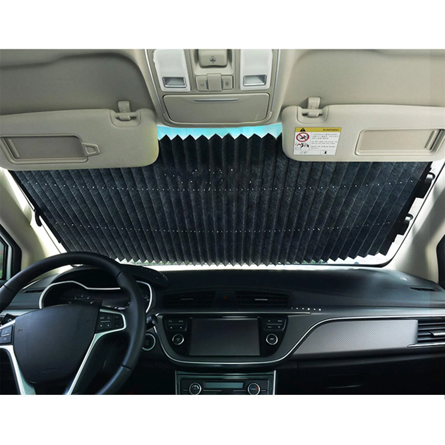 Retractable Windshield Sun Shade for Car, UV Rays to Keep Your Vehicle Cool, Auto Sunshade Fits Front Window of Various Models - Image 2