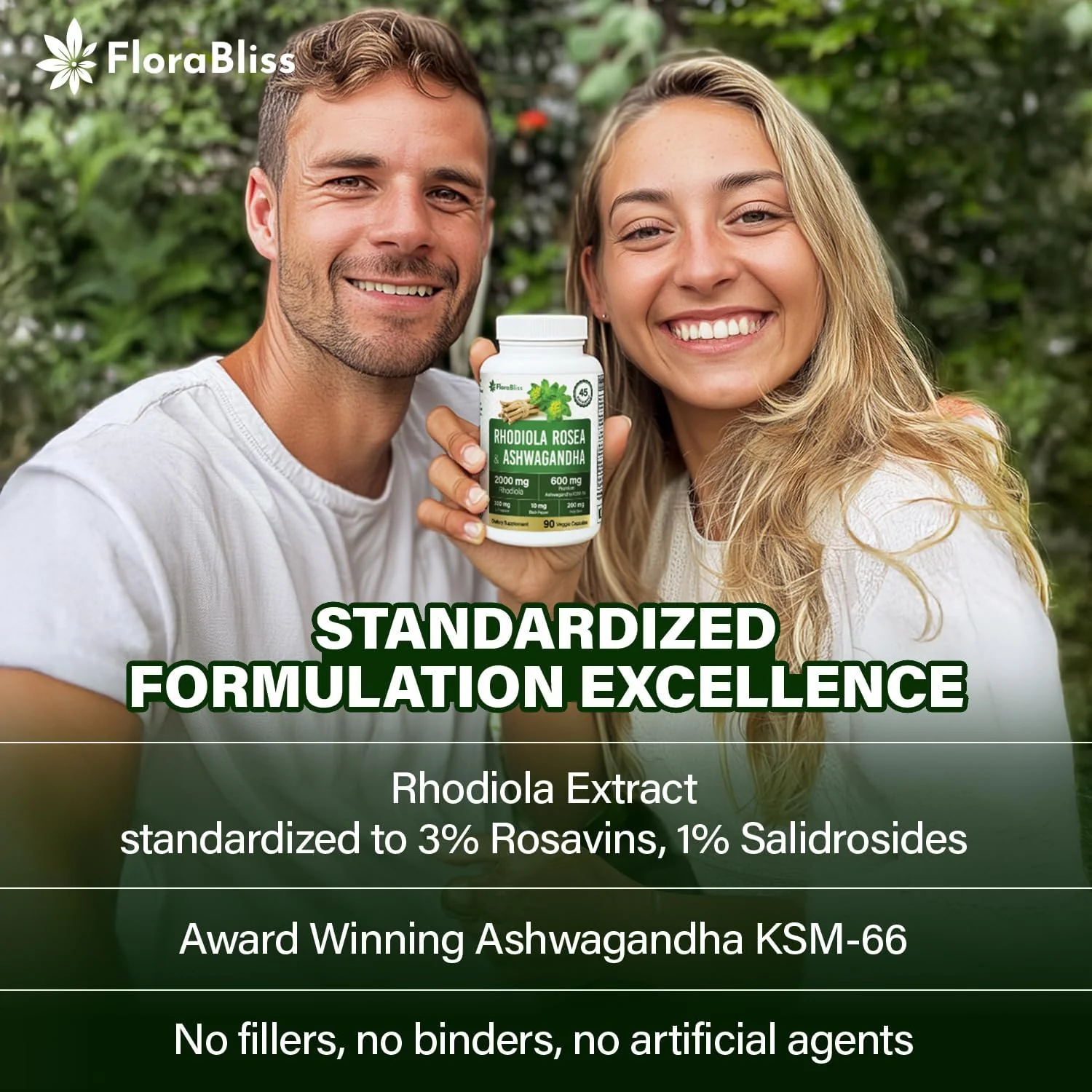 Rhodiola Rosea 2000mg with Ashwagandha KSM-66, L-Theanine, Holy Basil & BioPerine - High Potency Vegan Capsules - Image 2