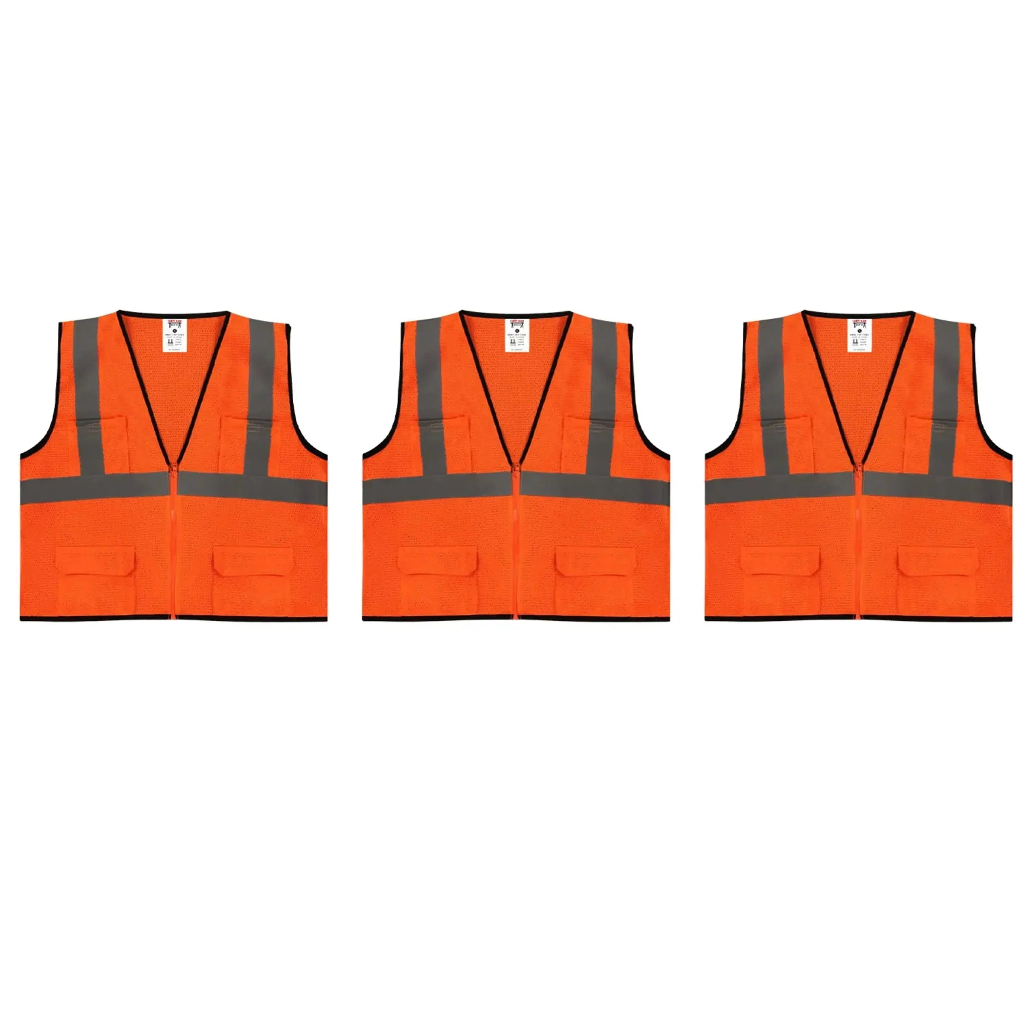 Safety Main 05EAMO Economy Vest, Class 2, All Mesh, Hi-Vis Orange, Pack of 3 - Image 6