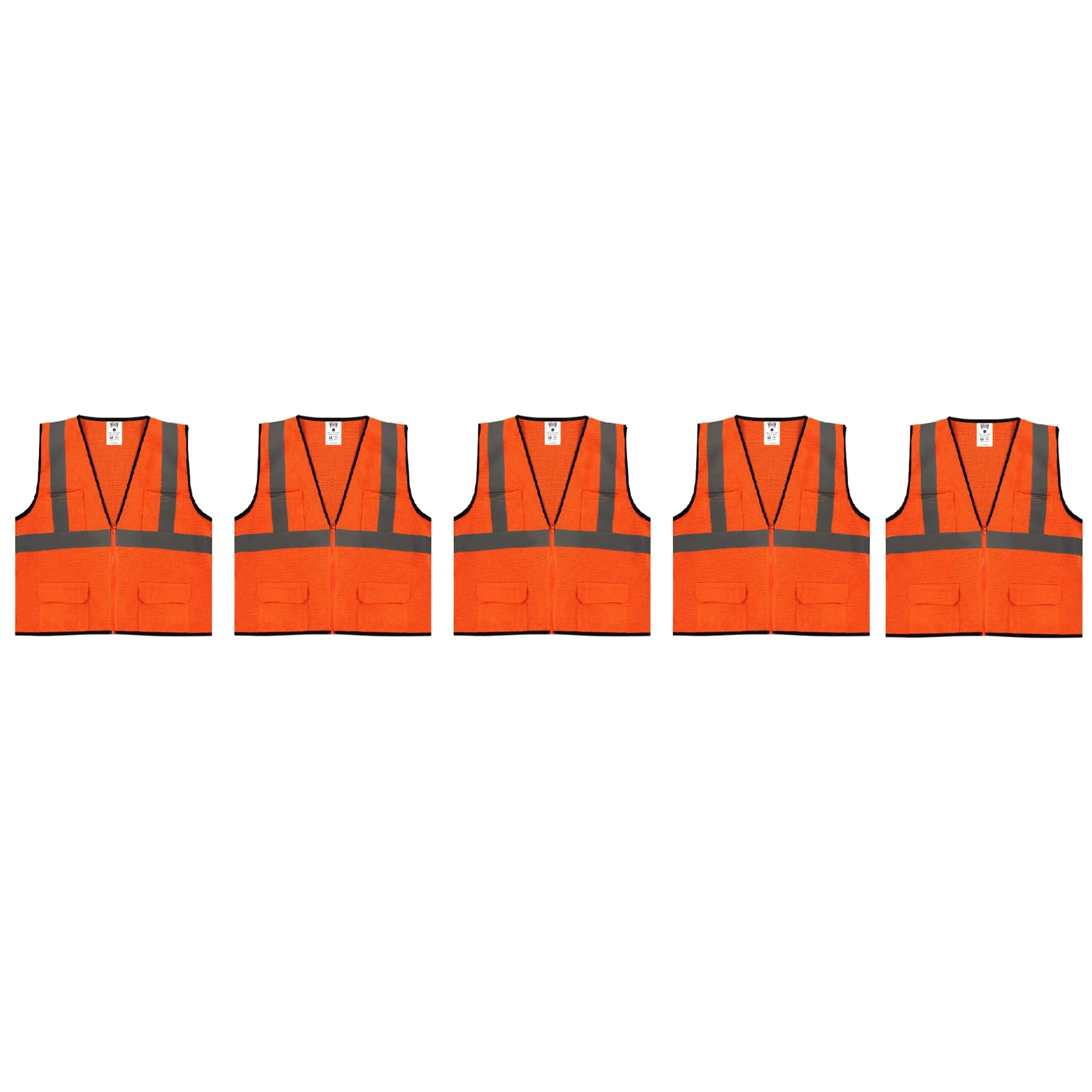 Safety Main 05EAMO Economy Vest, Class 2, All Mesh, Hi-Vis Orange, Pack of 5 - Image 3