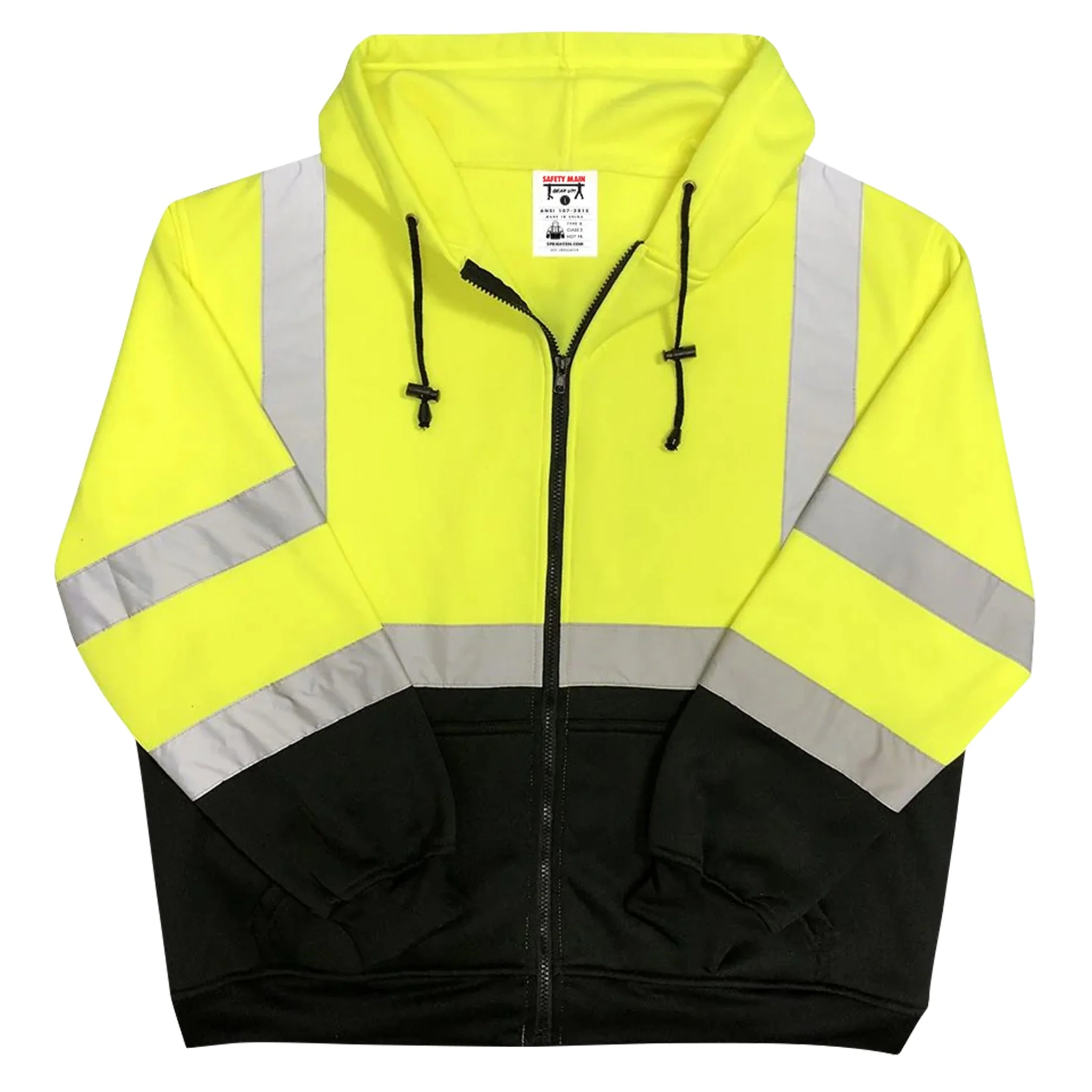 Safety Main 05LWJYB Lightweight Jacket, Class 3, Hi-Vis Yellow with Black Bottom, Pack of 3 - Image 2