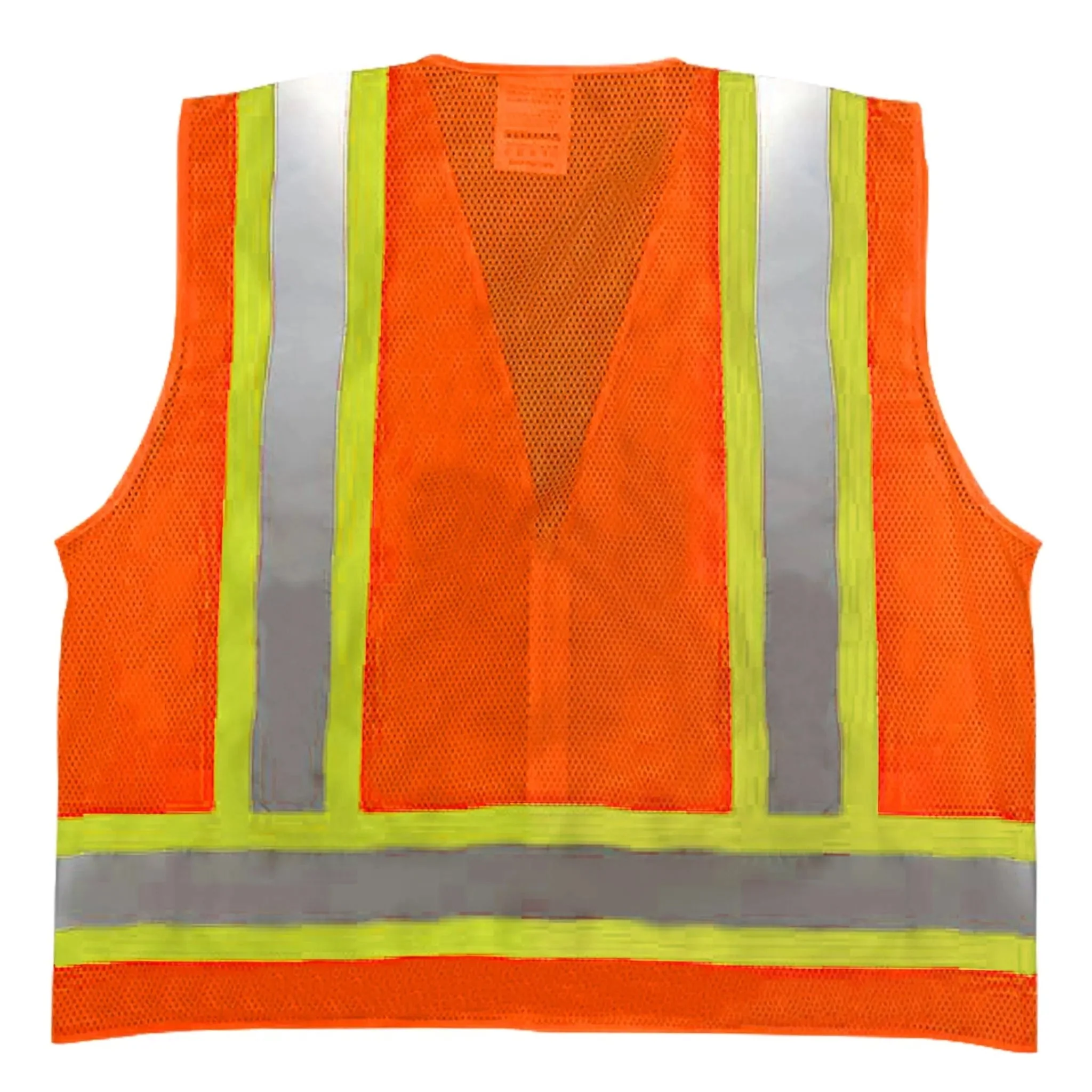 Safety Main 05TTSOZ Surveyor Vest, Class 2, Solid Front, Mesh Back, Hi-Vis Orange, Pack of 10 - Image 3
