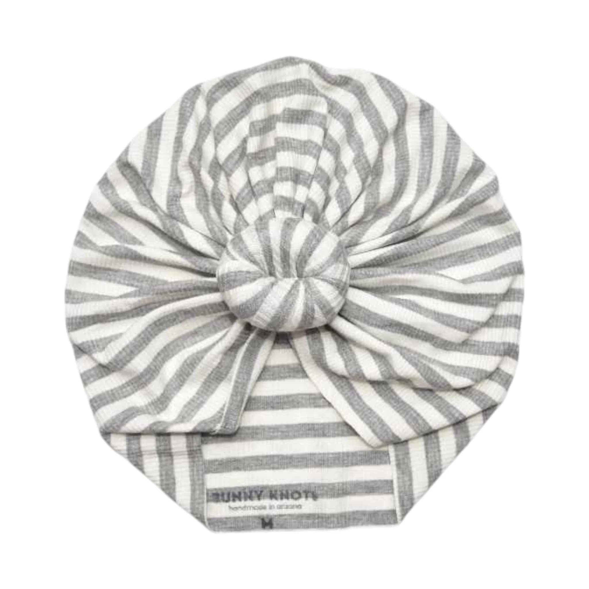 Sammy | Grey & White Stripe | Ribbed Headwrap - Image 2