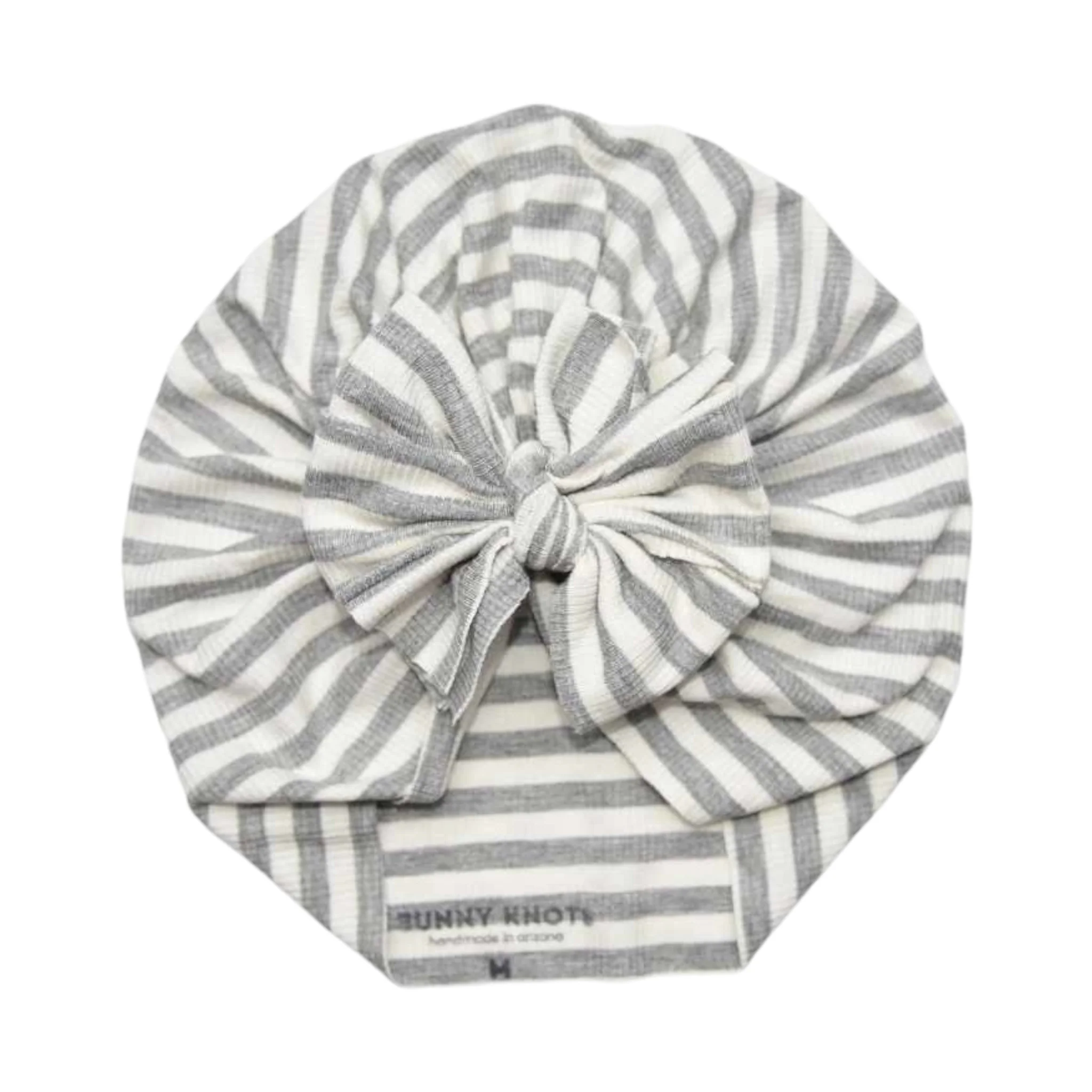 Sammy | Grey & White Stripe | Ribbed Headwrap - Image 3