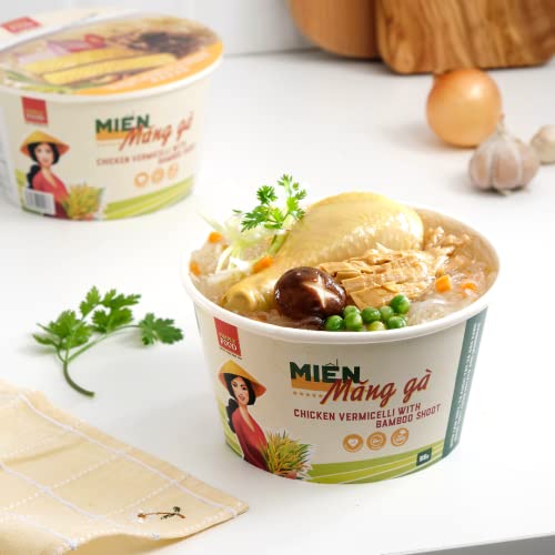 SIMPLY FOOD Instant Chicken and Bamboo Glass Noodles (Miến Măng Gà) - 9 BOWLS/ 55g each – Chewy, Clear Glass Vermicelli Noodles in a Savory Chicken and Bamboo Broth - Image 5