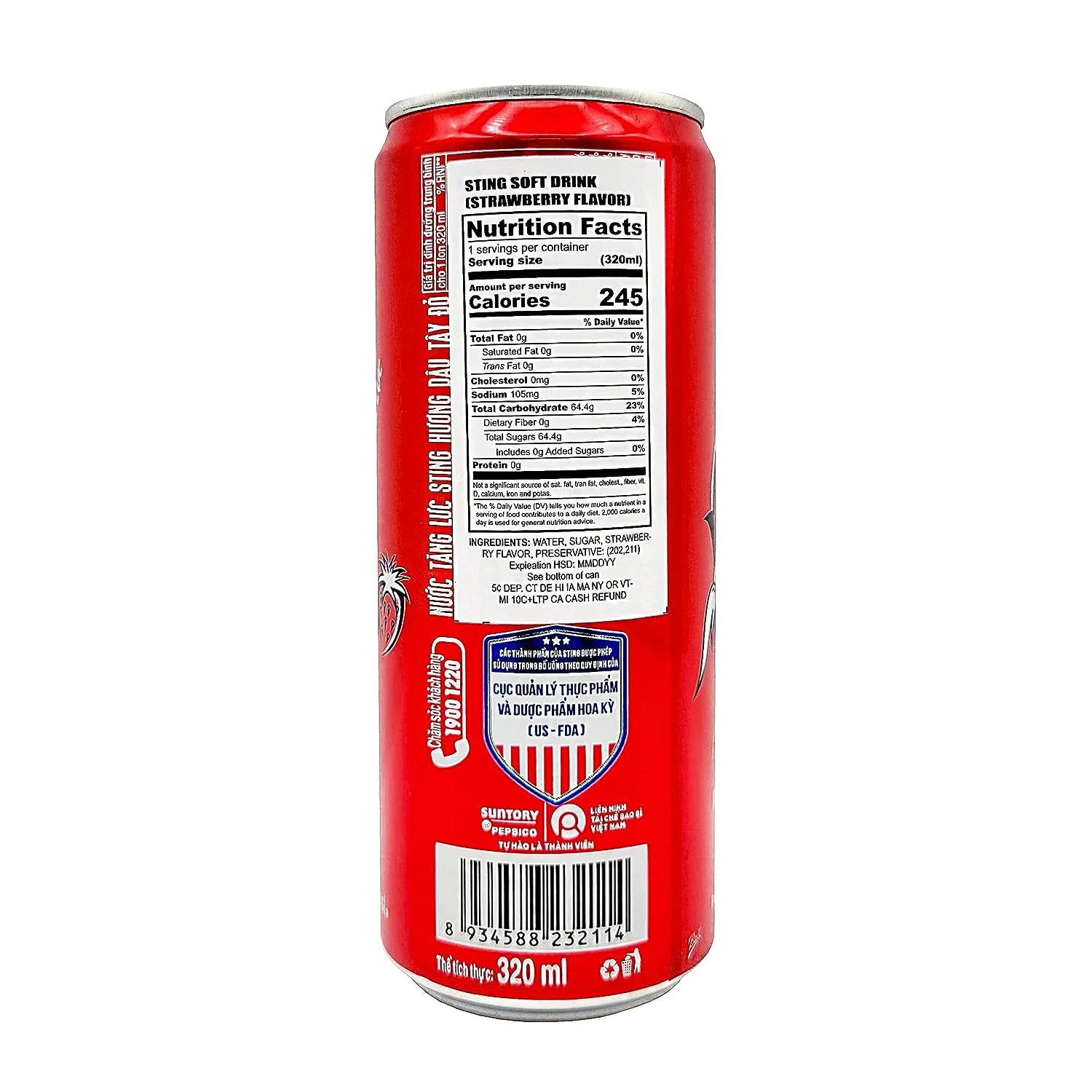 Sting Energy Drink - Red Ginseng / Nuoc Tang Luc Sting 320ML (1 Botle ) - Image 2