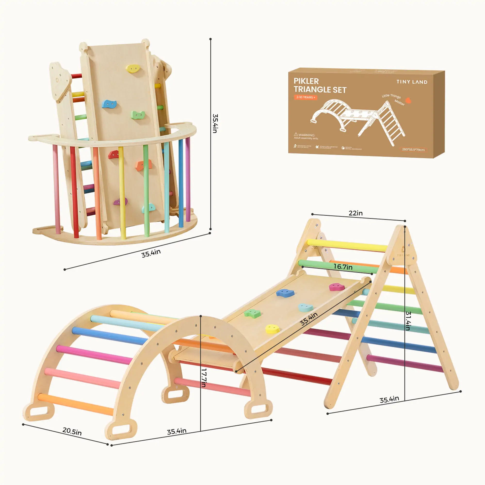 Tiny Land® 7-in-1 Rainbow Climbing Set - Image 10