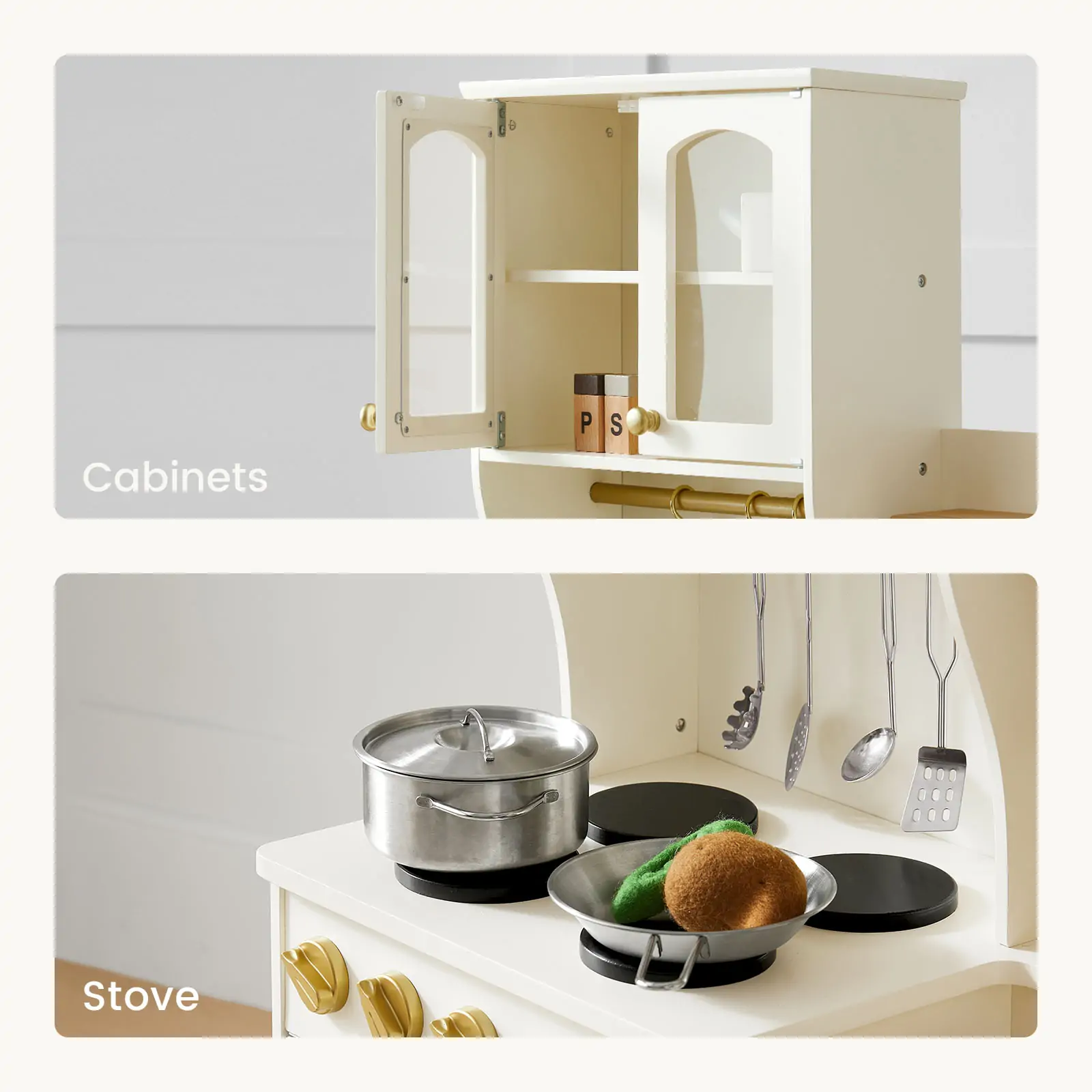 Tiny Land® Wooden Play Kitchen with Storage for Creative Toddlers - Image 6