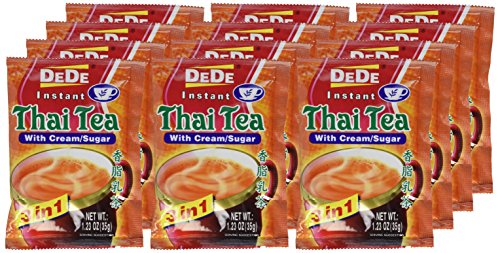 DEDE Instant Thai Tea Drink with and Sugar 12 Pockets, cream, 14.76 Ounce - Image 4