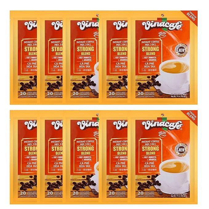 Vinacafe Vietnamese Instant Coffee, Strong Blend Special, 3 in 1 Instant Coffee Mix, 20 Sachets/ Bag - Image 5