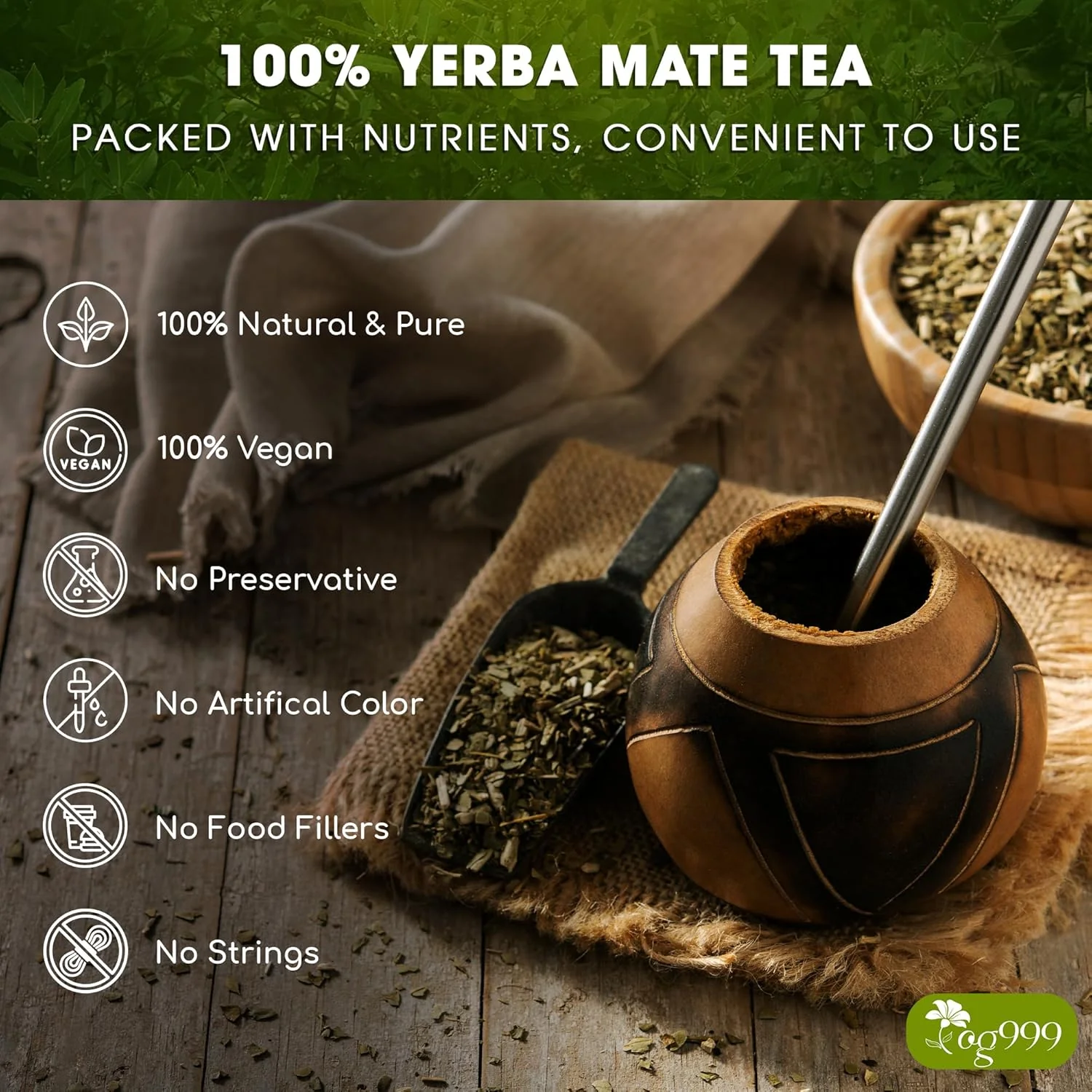 Yerba Mate Tea Bags, Hi-Caffeine, Unsmoked Yerba Mate Tea Bags, Super-Green Yerba Mate, No Dust - Image 4